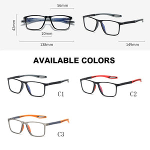 TR90 Frame Photochromic Glasses Men Women Anti Blue Light Eyewear Flexible Vintage Blue Light Resistant Chameleon Eyeglasses