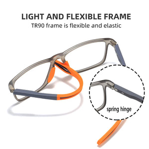 TR90 Frame Photochromic Glasses Men Women Anti Blue Light Eyewear Flexible Vintage Blue Light Resistant Chameleon Eyeglasses