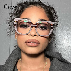 TR90 Square Anti-Blue Light Glasses Frames Optical Transparent Eyeglasses Female Vintage Prescription Glasses