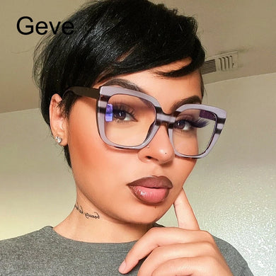 TR90 Square Anti-Blue Light Glasses Frames Optical Transparent Eyeglasses Female Vintage Prescription Glasses