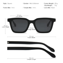 Load image into Gallery viewer, TR90 Square Magnetic Clip on Glasses Men Frame Optical Myopia Eyeglasses Frame Male Prescription Eyewear Polarized Sunglasses