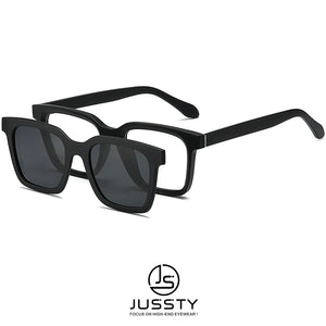 TR90 Square Magnetic Clip on Glasses Men Frame Optical Myopia Eyeglasses Frame Male Prescription Eyewear Polarized Sunglasses
