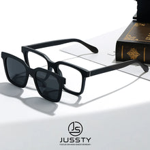 Load image into Gallery viewer, TR90 Square Magnetic Clip on Glasses Men Frame Optical Myopia Eyeglasses Frame Male Prescription Eyewear Polarized Sunglasses