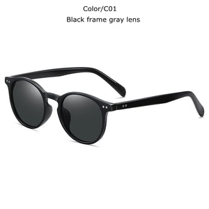 TUZENGYONG   Ultralight TR90 Polarized Sunglasses Men Women Driving Round Pink Shades Vintage Sun Glasses Gafas De Sol