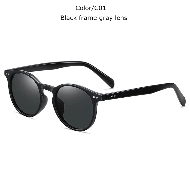 TUZENGYONG   Ultralight TR90 Polarized Sunglasses Men Women Driving Round Pink Shades Vintage Sun Glasses Gafas De Sol