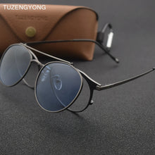 Load image into Gallery viewer, TUZENGYONG Gothic Steampunk Flip Sunglasses Polarized Men Women Brand Designer Vintage Metal Frame Sun Glasses UV400