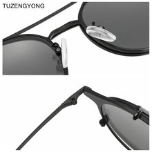 Load image into Gallery viewer, TUZENGYONG Gothic Steampunk Flip Sunglasses Polarized Men Women Brand Designer Vintage Metal Frame Sun Glasses UV400