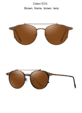Load image into Gallery viewer, TUZENGYONG Gothic Steampunk Flip Sunglasses Polarized Men Women Brand Designer Vintage Metal Frame Sun Glasses UV400