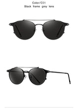 Load image into Gallery viewer, TUZENGYONG Gothic Steampunk Flip Sunglasses Polarized Men Women Brand Designer Vintage Metal Frame Sun Glasses UV400