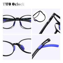 Load image into Gallery viewer, TWO Oclock Ultra-light TR90 Children Eyeglass Round Clear Glasses Transparent Eye Protection Blue Light Glasses Myopia D5108