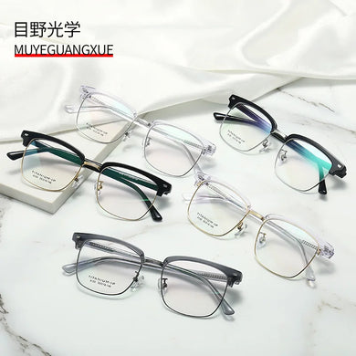 The   titanium plate with eyebrows transparent glass frame 8155  optical glasses myopia frames trend