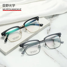 Load image into Gallery viewer, The   titanium plate with eyebrows transparent glass frame 8155  optical glasses myopia frames trend