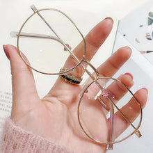 Carica l&#39;immagine nel visualizzatore di Gallery, Thin Alloy Metal Frame Blue Light Blocking Glasses Cat Ear Round Glasses Women Cute Computer Eyes Protection Spectacles