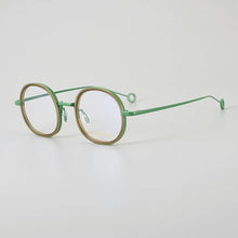 Carica l&#39;immagine nel visualizzatore di Gallery, Titanium+Acetate Eyeglasses Frame Men Round Myopia Prescription Glasses Women Retro Optical Luxury Brand Glasses Frame Eyewear
