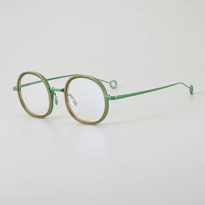 Titanium+Acetate Eyeglasses Frame Men Round Myopia Prescription Glasses Women Retro Optical Luxury Brand Glasses Frame Eyewear