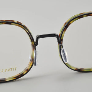 Titanium+Acetate Eyeglasses Frame Men Round Myopia Prescription Glasses Women Retro Optical Luxury Brand Glasses Frame Eyewear