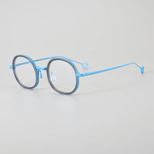 Titanium+Acetate Eyeglasses Frame Men Round Myopia Prescription Glasses Women Retro Optical Luxury Brand Glasses Frame Eyewear