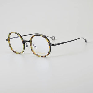 Titanium+Acetate Eyeglasses Frame Men Round Myopia Prescription Glasses Women Retro Optical Luxury Brand Glasses Frame Eyewear