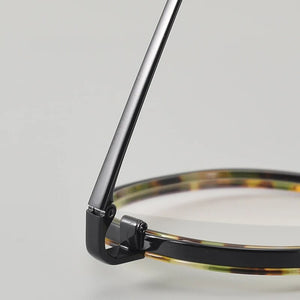Titanium+Acetate Eyeglasses Frame Men Round Myopia Prescription Glasses Women Retro Optical Luxury Brand Glasses Frame Eyewear