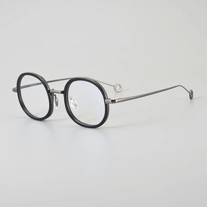 Titanium+Acetate Eyeglasses Frame Men Round Myopia Prescription Glasses Women Retro Optical Luxury Brand Glasses Frame Eyewear