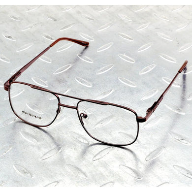 Titanium Alloy Double Bridge Brown Pilot Men Optical Glasses Frame Eyeglasses Eyeframe Eyewear