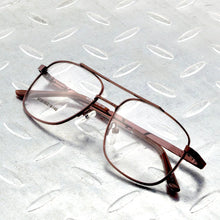 Load image into Gallery viewer, Titanium Alloy Double Bridge Brown Pilot Men Optical Glasses Frame Eyeglasses Eyeframe Eyewear