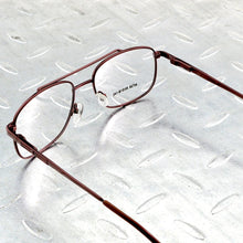 Load image into Gallery viewer, Titanium Alloy Double Bridge Brown Pilot Men Optical Glasses Frame Eyeglasses Eyeframe Eyewear