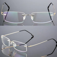 Load image into Gallery viewer, Titanium Alloy Eyeglasses Frame Men Ultralight Square Prescription Myopia Optical Rimless Glasses Frames Unisex Eyewear Rx Able