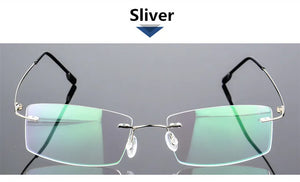 Titanium Alloy Eyeglasses Frame Men Ultralight Square Prescription Myopia Optical Rimless Glasses Frames Unisex Eyewear Rx Able