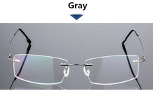 Load image into Gallery viewer, Titanium Alloy Eyeglasses Frame Men Ultralight Square Prescription Myopia Optical Rimless Glasses Frames Unisex Eyewear Rx Able
