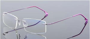 Titanium Alloy Eyeglasses Frame Men Ultralight Square Prescription Myopia Optical Rimless Glasses Frames Unisex Eyewear Rx Able