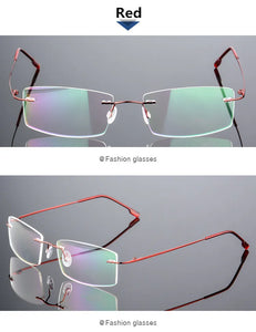 Titanium Alloy Eyeglasses Frame Men Ultralight Square Prescription Myopia Optical Rimless Glasses Frames Unisex Eyewear Rx Able