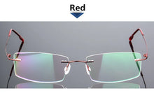 Load image into Gallery viewer, Titanium Alloy Eyeglasses Frame Men Ultralight Square Prescription Myopia Optical Rimless Glasses Frames Unisex Eyewear Rx Able