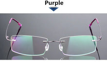 Load image into Gallery viewer, Titanium Alloy Eyeglasses Frame Men Ultralight Square Prescription Myopia Optical Rimless Glasses Frames Unisex Eyewear Rx Able