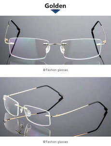 Titanium Alloy Eyeglasses Frame Men Ultralight Square Prescription Myopia Optical Rimless Glasses Frames Unisex Eyewear Rx Able