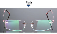 Load image into Gallery viewer, Titanium Alloy Eyeglasses Frame Men Ultralight Square Prescription Myopia Optical Rimless Glasses Frames Unisex Eyewear Rx Able