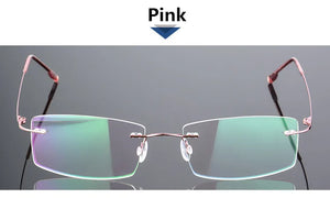 Titanium Alloy Eyeglasses Frame Men Ultralight Square Prescription Myopia Optical Rimless Glasses Frames Unisex Eyewear Rx Able
