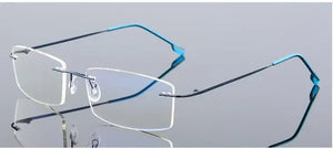 Titanium Alloy Eyeglasses Frame Men Ultralight Square Prescription Myopia Optical Rimless Glasses Frames Unisex Eyewear Rx Able