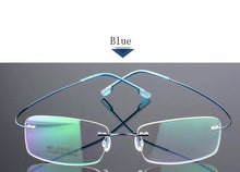 Load image into Gallery viewer, Titanium Alloy Flexible Frameless Men Women Metal Rimless Myopia Frame Foldable Glasses Leg Optical Eyeglasses