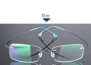 Titanium Alloy Flexible Frameless Men Women Metal Rimless Myopia Frame Foldable Glasses Leg Optical Eyeglasses