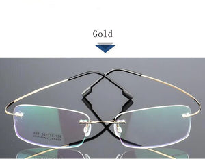 Titanium Alloy Flexible Frameless Men Women Metal Rimless Myopia Frame Foldable Glasses Leg Optical Eyeglasses