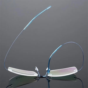 Titanium Alloy Flexible Frameless Men Women Metal Rimless Myopia Frame Foldable Glasses Leg Optical Eyeglasses