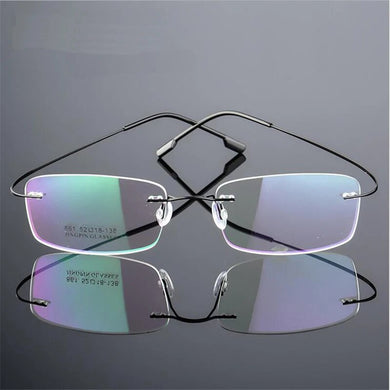 Titanium Alloy Flexible Frameless Men Women Metal Rimless Myopia Frame Foldable Glasses Leg Optical Eyeglasses