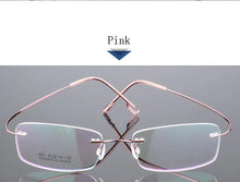 Load image into Gallery viewer, Titanium Alloy Flexible Frameless Men Women Metal Rimless Myopia Frame Foldable Glasses Leg Optical Eyeglasses