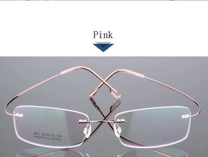 Titanium Alloy Flexible Frameless Men Women Metal Rimless Myopia Frame Foldable Glasses Leg Optical Eyeglasses