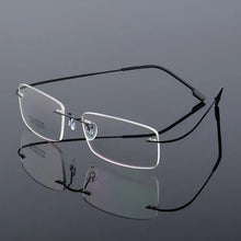 Load image into Gallery viewer, Titanium Alloy Flexible Frameless Men Women Metal Rimless Myopia Frame Foldable Glasses Leg Optical Eyeglasses