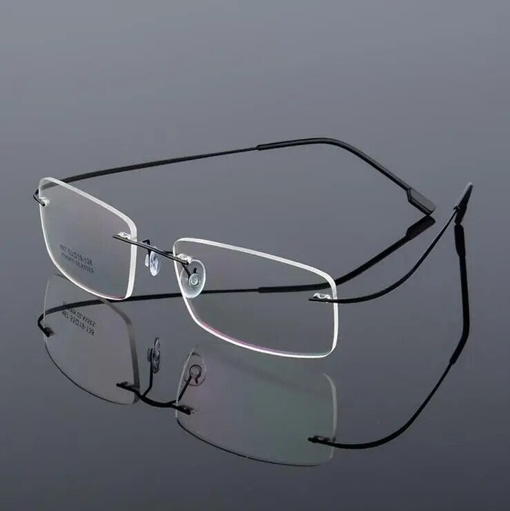 Titanium Alloy Flexible Frameless Men Women Metal Rimless Myopia Frame Foldable Glasses Leg Optical Eyeglasses