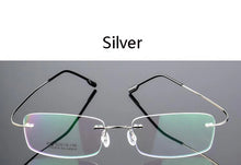 Load image into Gallery viewer, Titanium Alloy Flexible Frameless Men Women Metal Rimless Myopia Frame Foldable Glasses Leg Optical Eyeglasses