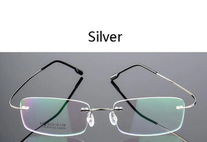 Titanium Alloy Flexible Frameless Men Women Metal Rimless Myopia Frame Foldable Glasses Leg Optical Eyeglasses