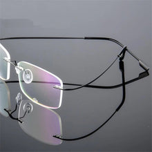 Load image into Gallery viewer, Titanium Alloy Flexible Frameless Men Women Metal Rimless Myopia Frame Foldable Glasses Leg Optical Eyeglasses